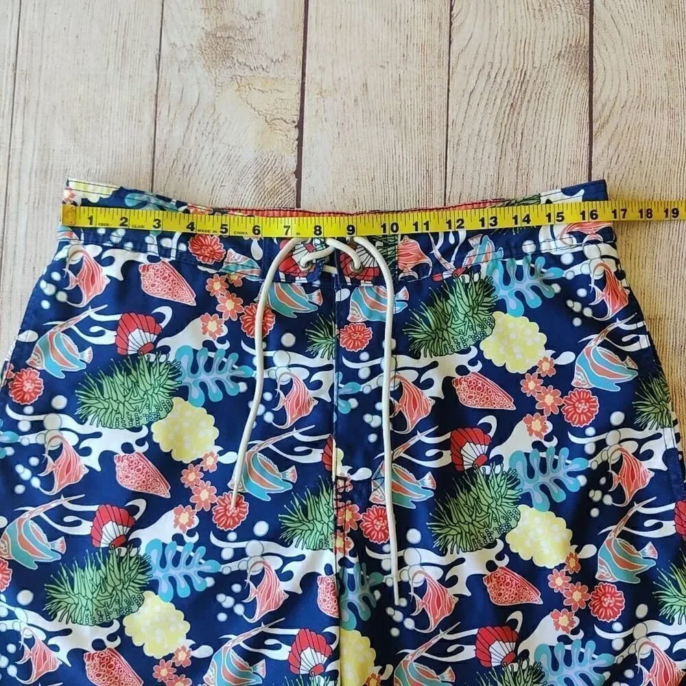 Nautica vibrant coral reef fish nautical swim trunk sz L